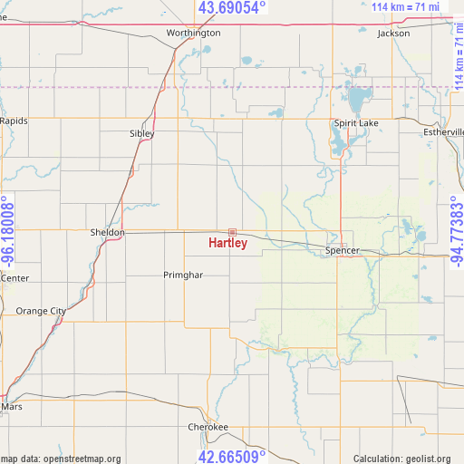 Hartley on map