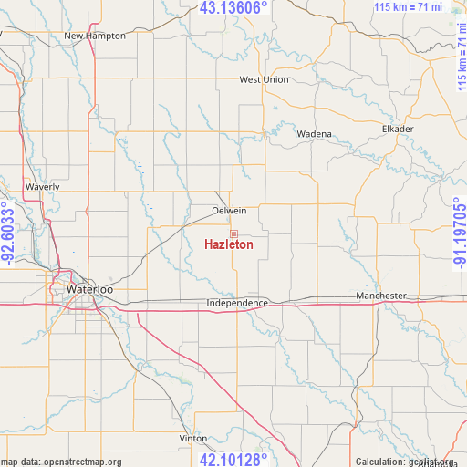 Hazleton on map