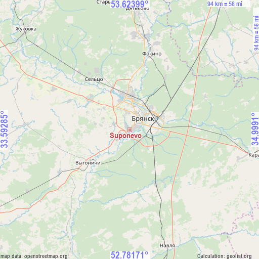 Suponevo on map