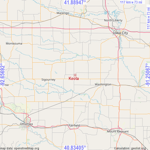 Keota on map