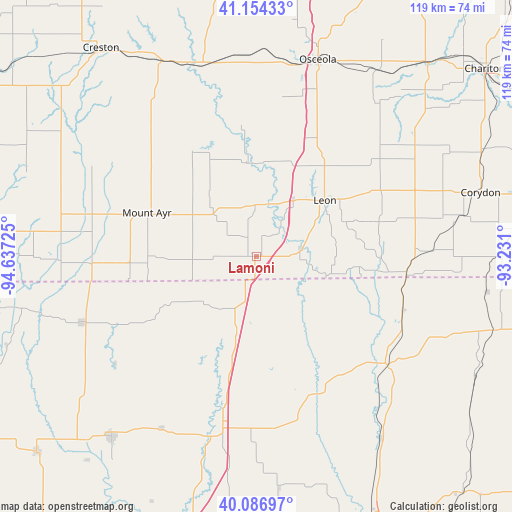 Lamoni on map