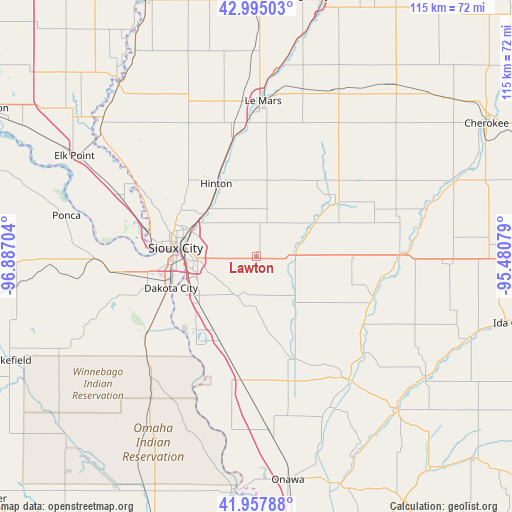 Lawton on map