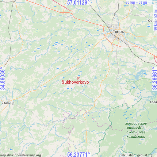 Sukhoverkovo on map