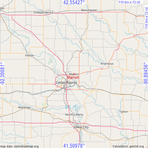 Marion on map