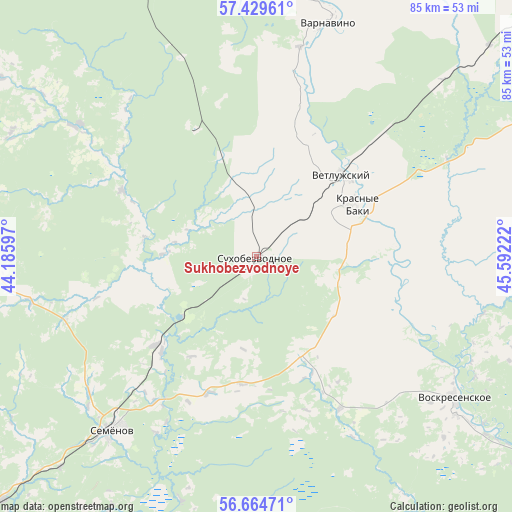 Sukhobezvodnoye on map