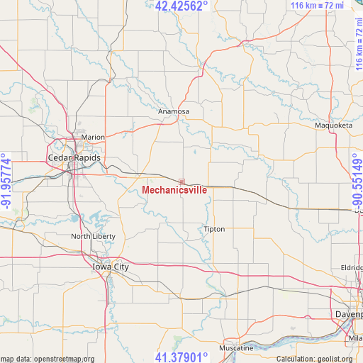 Mechanicsville on map