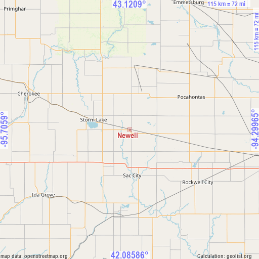 Newell on map