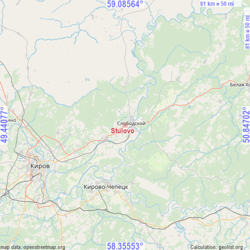 Stulovo on map