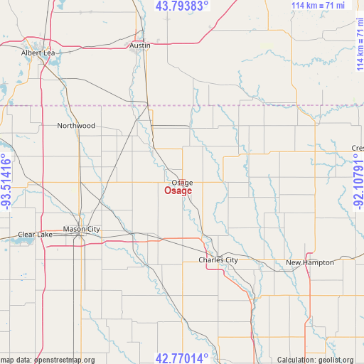 Osage on map