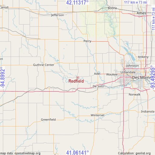 Redfield on map