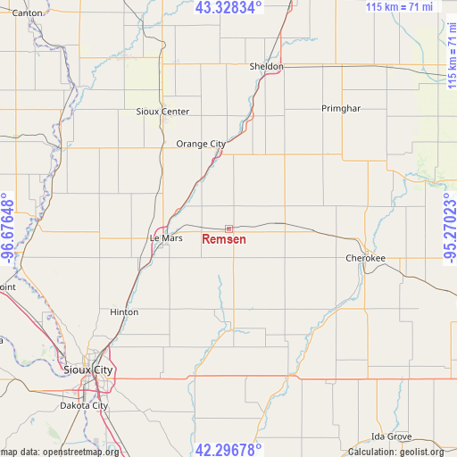 Remsen on map