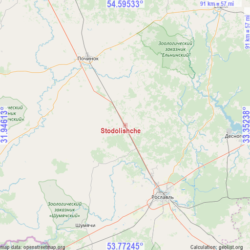 Stodolishche on map