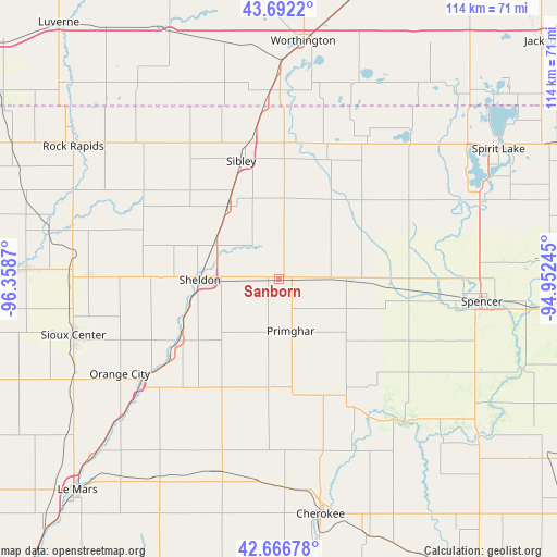 Sanborn on map