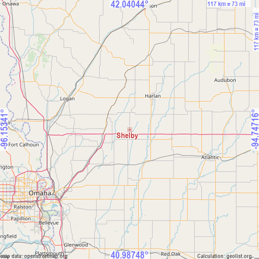 Shelby on map