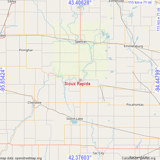 Sioux Rapids on map