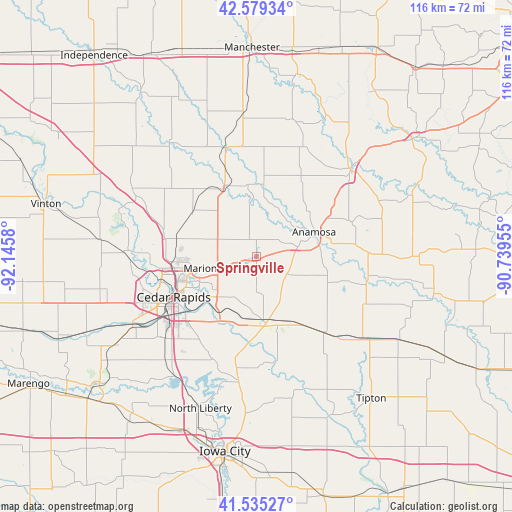 Springville on map