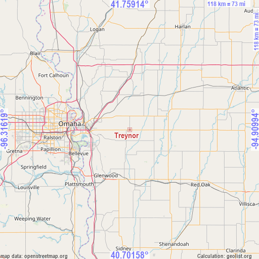 Treynor on map