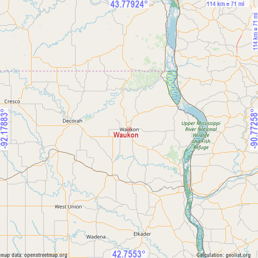 Waukon on map