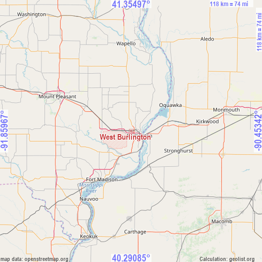 West Burlington on map