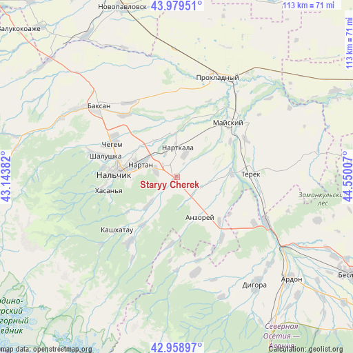 Staryy Cherek on map