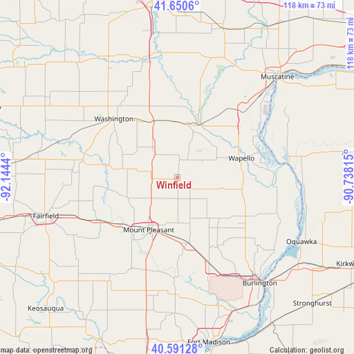 Winfield on map