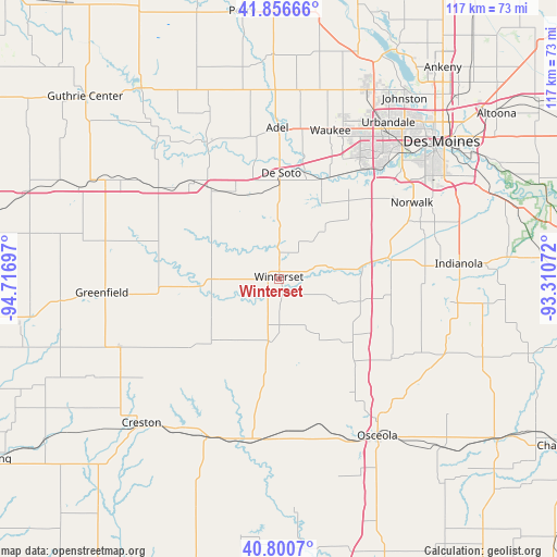 Winterset on map