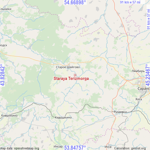 Staraya Terizmorga on map