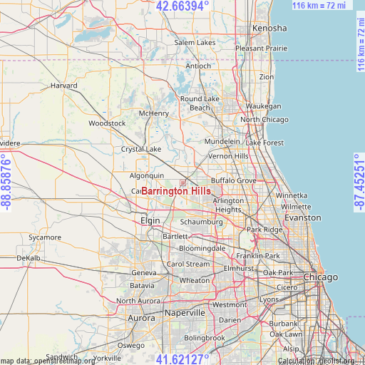 Barrington Hills on map