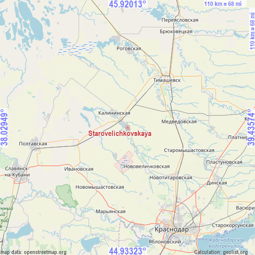 Starovelichkovskaya on map