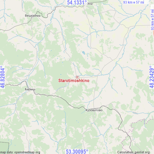 Starotimoshkino on map