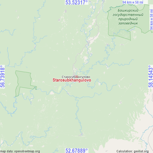 Starosubkhangulovo on map