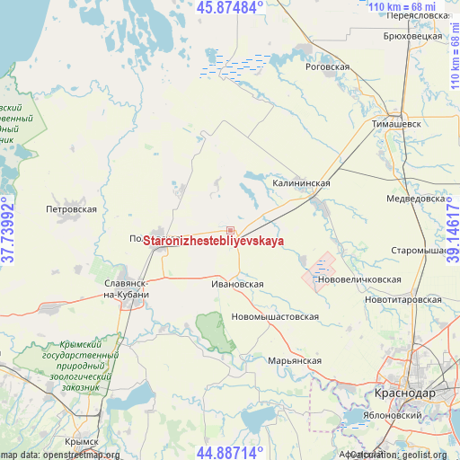 Staronizhestebliyevskaya on map