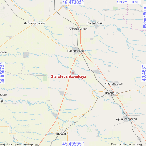 Staroleushkovskaya on map