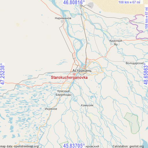 Starokucherganovka on map
