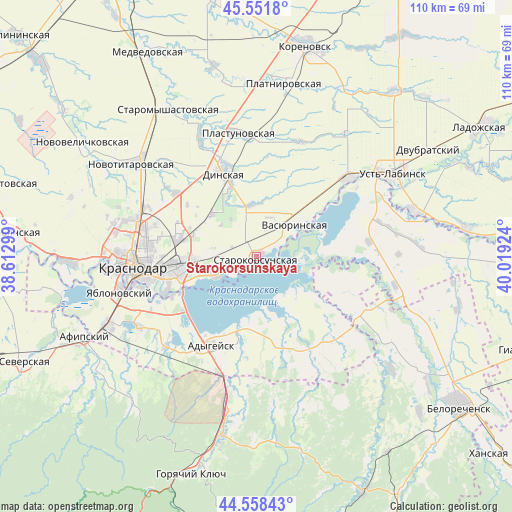 Starokorsunskaya on map