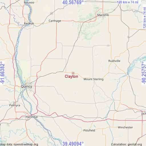 Clayton on map