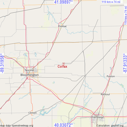 Colfax on map