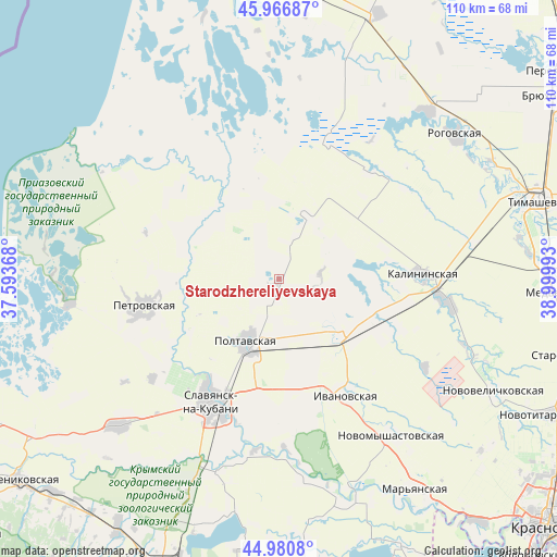 Starodzhereliyevskaya on map