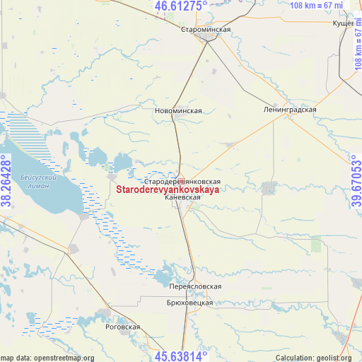 Staroderevyankovskaya on map
