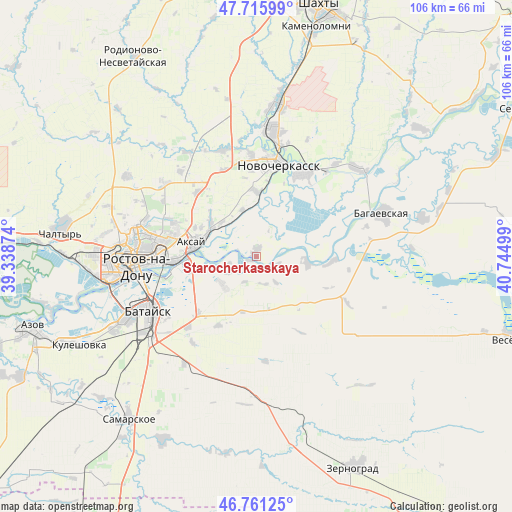 Starocherkasskaya on map