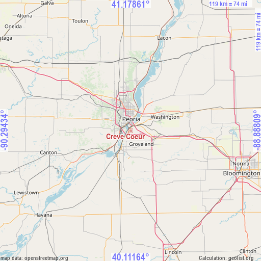 Creve Coeur on map