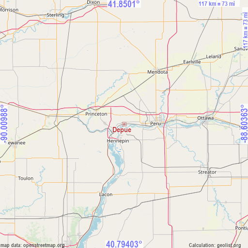 Depue on map