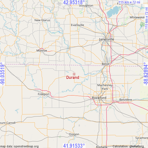 Durand on map