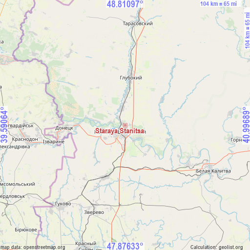 Staraya Stanitsa on map
