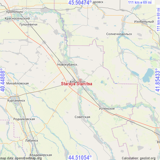 Staraya Stanitsa on map