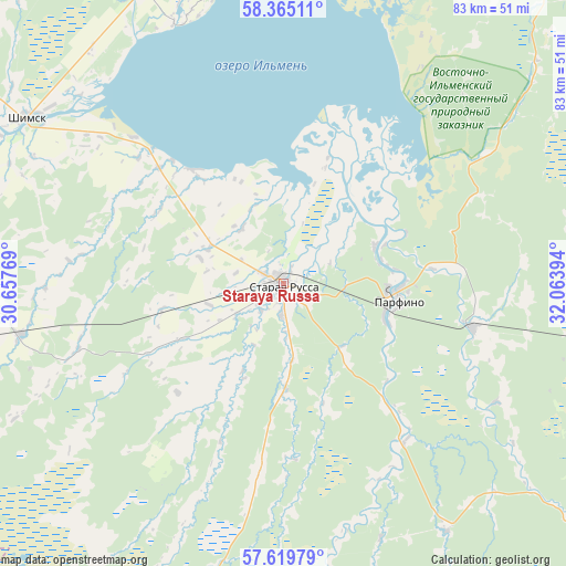 Staraya Russa on map