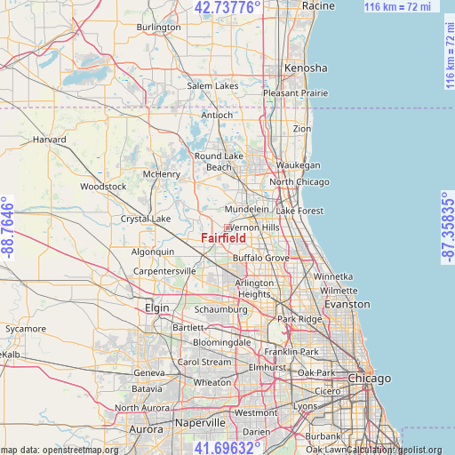 Fairfield on map