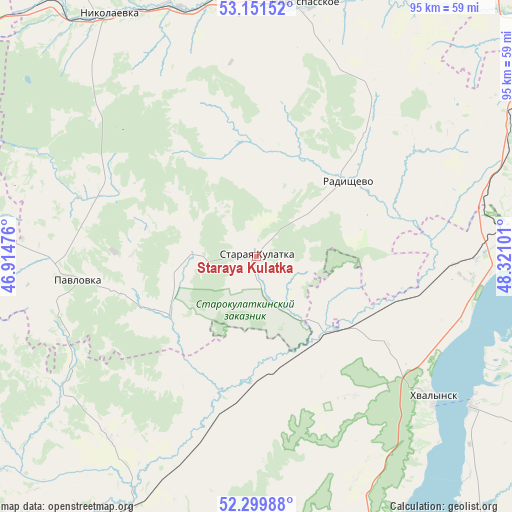 Staraya Kulatka on map