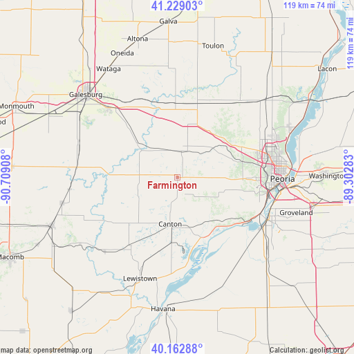 Farmington on map