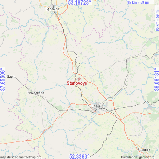 Stanovoye on map